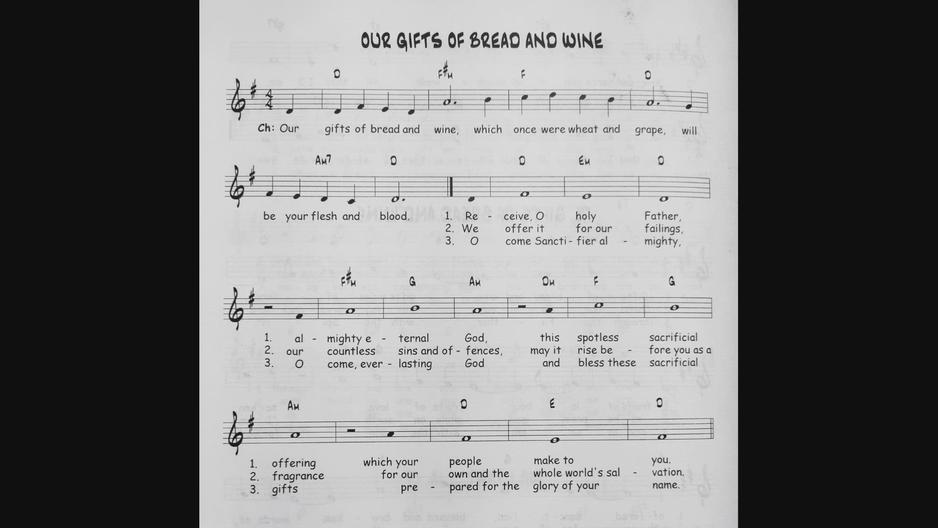 'Video thumbnail for Our Gifts Of Bread And Wine - Catholic Mass Song Sheet Music'