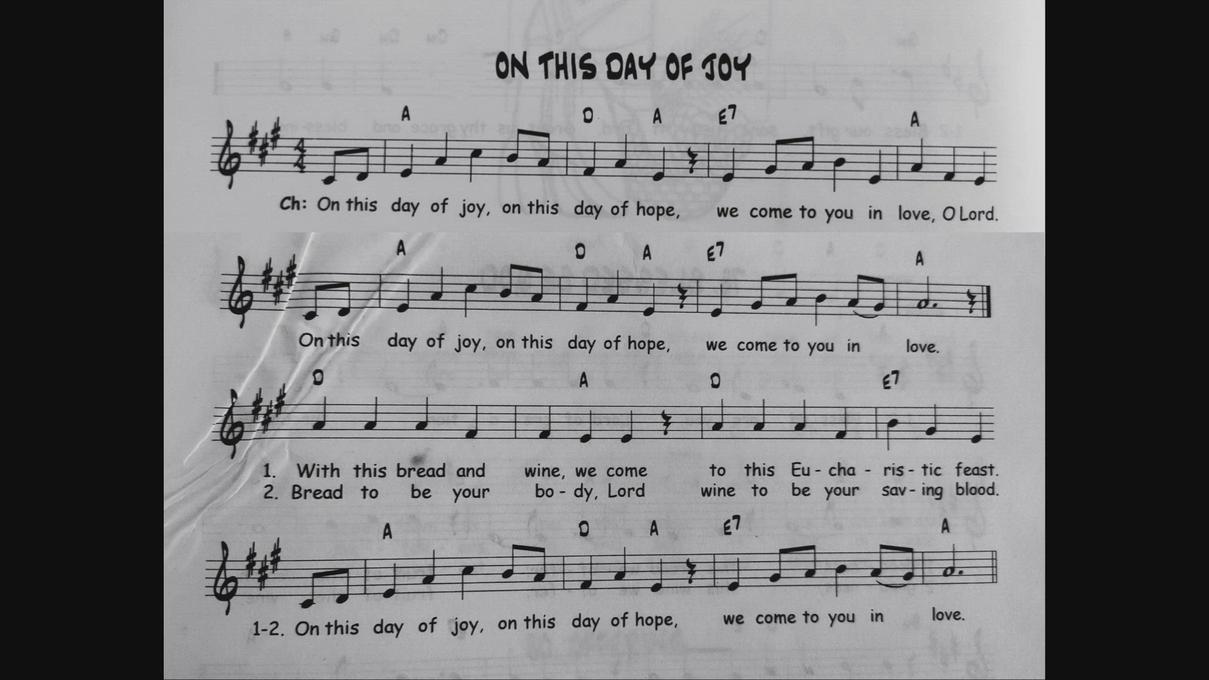 'Video thumbnail for On This Day Of Joy - Catholic Mass Song Sheet Music'