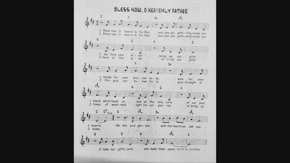'Video thumbnail for Bless Now O Heavenly Father - Catholic Mass Song Sheet Music'