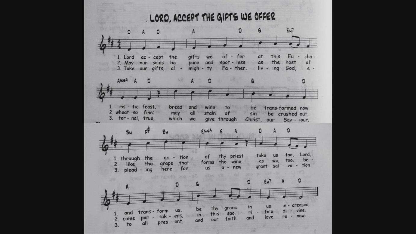 'Video thumbnail for Lord Accept The Gifts We Offer - Catholic Mass Song Sheet Music'