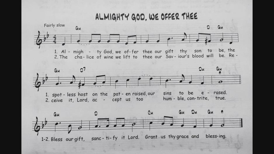 'Video thumbnail for Almighty God We Offer Thee - Catholic Mass Song Sheet Music'