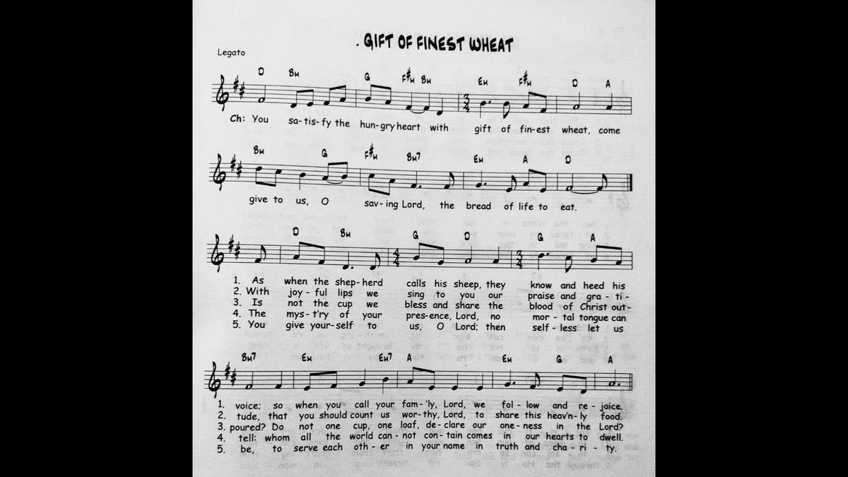 Gift Of Finest Wheat - Catholic Mass Song Sheet Music